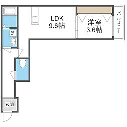 SunMark賀茂 1LDKの間取図画像