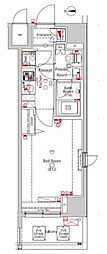 ジーベック蒲田ステーションエグゼ 1Kの間取図画像