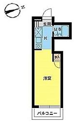 スカイコートたまプラーザ ワンルームの間取図画像