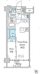江戸川区西瑞江4丁目マンション 1LDKの間取図画像