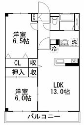 GRANDSIX 2LDKの間取図画像