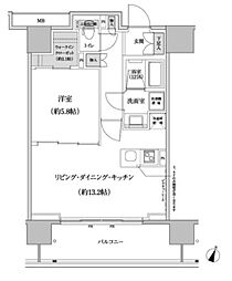 パークハビオ渋谷本町レジデンス 1LDKの間取図画像