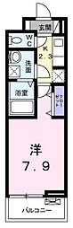 プラム・アズール 1Kの間取図画像