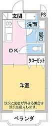 サニーヒル 1DKの間取図画像