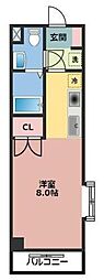 エトワール ワンルームの間取図画像