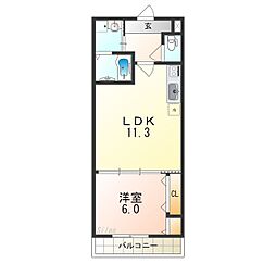 JR阪和線 百舌鳥駅 徒歩7分の賃貸アパート 1階1LDKの間取り