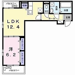 ラフィナート ナガタ 1LDKの間取図画像