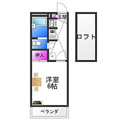 レオパレスOHNO 1Kの間取図画像
