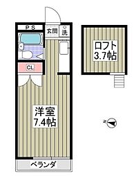 スペースぬるみず ワンルームの間取図画像