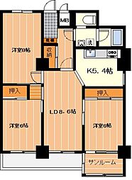 六本松ビル 3LDKの間取図画像