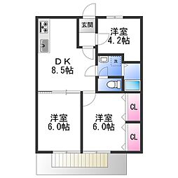 エステートピア泉北 3DKの間取図画像