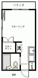 ハイツムーンサン ワンルームの間取図画像