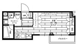 ステージグランデ世田谷上野毛アジールコート ワンルームの間取図画像