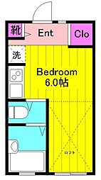 GREENTERRACE調布N ワンルームの間取図画像