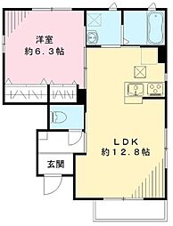 ジャルディーノA 1階1LDKの間取り