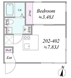 thetriasASAGAYA 1DKの間取図画像