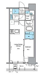 ルフォンプログレ上野御徒町 2階1LDKの間取り