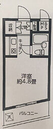 クリスタル三軒茶屋パート1 ワンルームの間取図画像