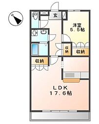 パストラル 1LDKの間取図画像