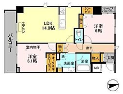 アヴェニール柏の葉 2LDKの間取図画像