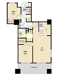 東京メトロ日比谷線 築地駅 徒歩4分の賃貸マンション 8階2LDKの間取り