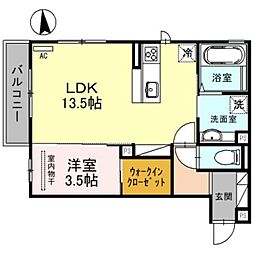 La maison Chico Rich 1LDKの間取図画像