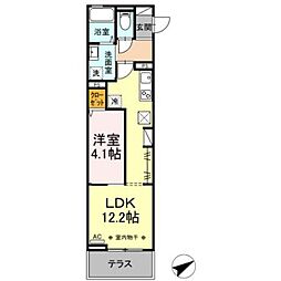 コンフォール東橋本2丁目 1LDKの間取図画像