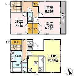 メゾンヴェールN1 3LDKの間取図画像