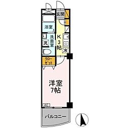 西馬橋GOTO2 1Kの間取図画像
