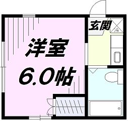 サンライズ 1階ワンルームの間取り