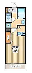 相模ブリッサ ワンルームの間取図画像