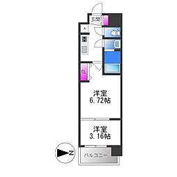 AELL　OSAKA　EAST 15階2Kの間取り