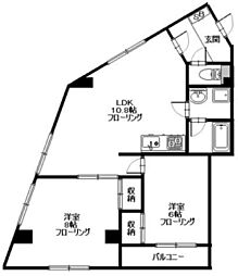 SKビル 2LDKの間取図画像