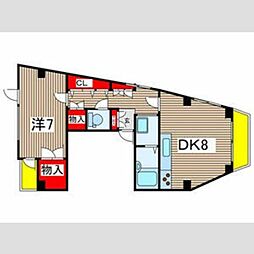 よつばビル 4階1DKの間取り