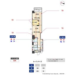 ASTILE日本橋浜町 1LDKの間取図画像
