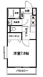 ルミエール 1Kの間取図画像
