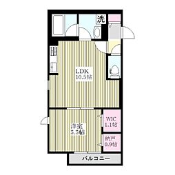 サン ラポルテ 1LDKの間取図画像