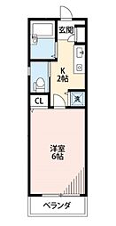 カーサヨコハマバシ 1Kの間取図画像