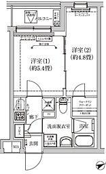 アイルグランデ品川 2階2Kの間取り