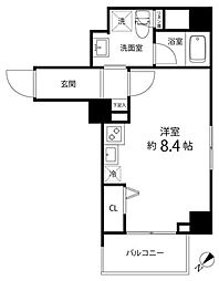 ハイリーフ上野 3階ワンルームの間取り