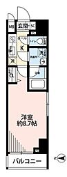 プレール・ドゥーク文京湯島 1Kの間取図画像