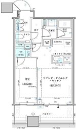 パークタワー勝どきサウス 1LDKの間取図画像