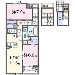 フォンド 2LDKの間取図画像