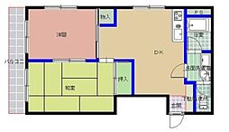 TR・南天神 2DKの間取図画像