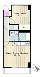 コロッサル六地蔵 4階1LDKの間取り