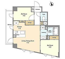 ARKMARKMAGOME 2LDKの間取図画像