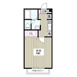 ミラコスタ泉 1Kの間取図画像