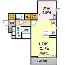 イヴレーア橋本 1LDKの間取図画像