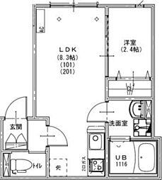 KEIAI RESIDENCE 南柏II 1LDKの間取図画像