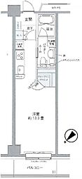 プライムアーバン豊洲 ワンルームの間取図画像